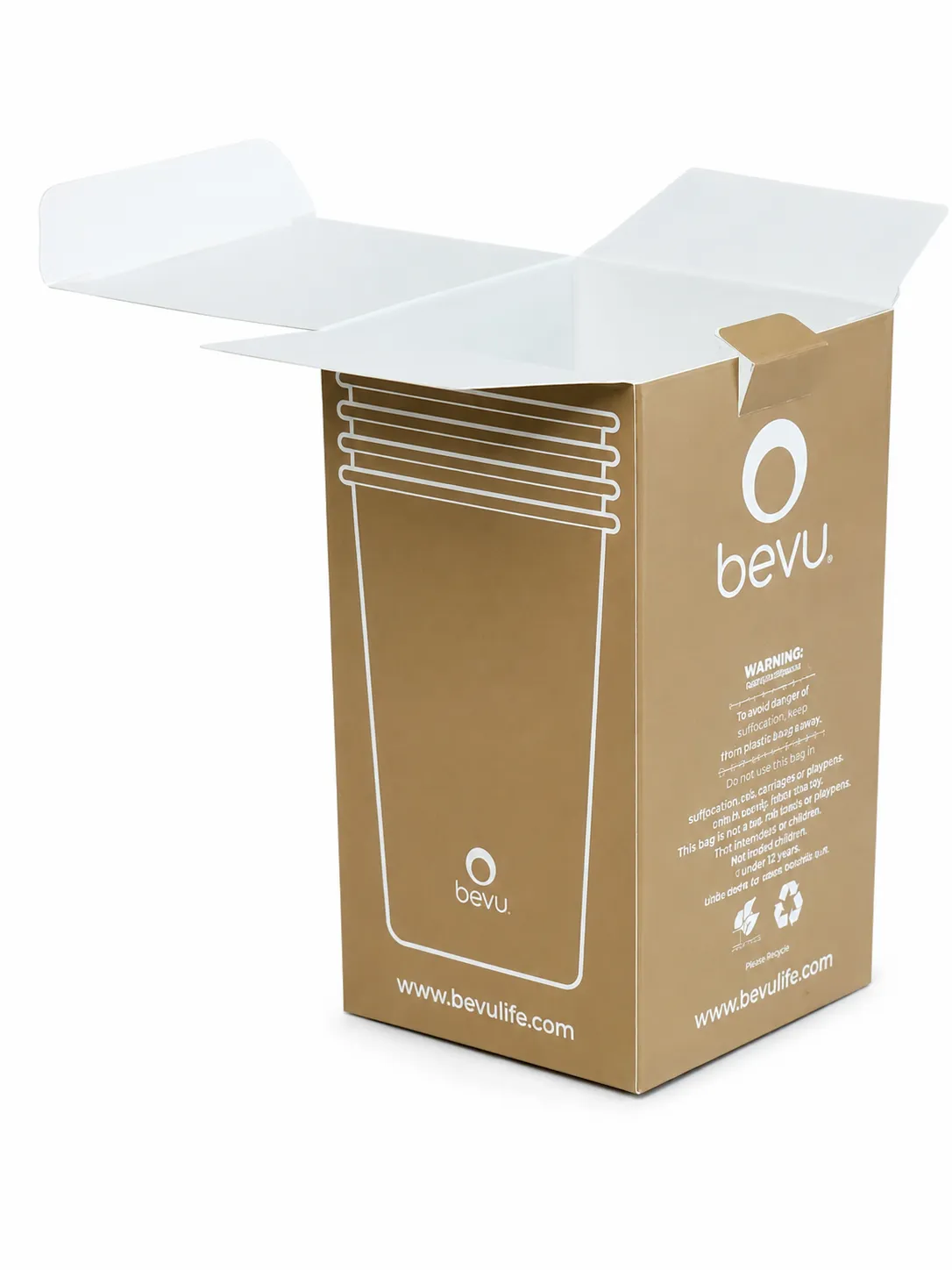 Open brown private label paper box