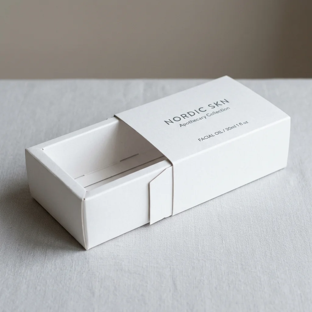 Premium custom printed folding paperboard drawer box with pull ribbon
