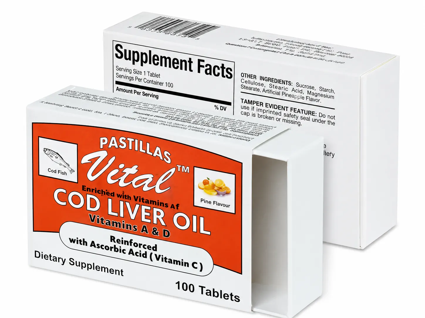 Fish oil supplement paper box packaging