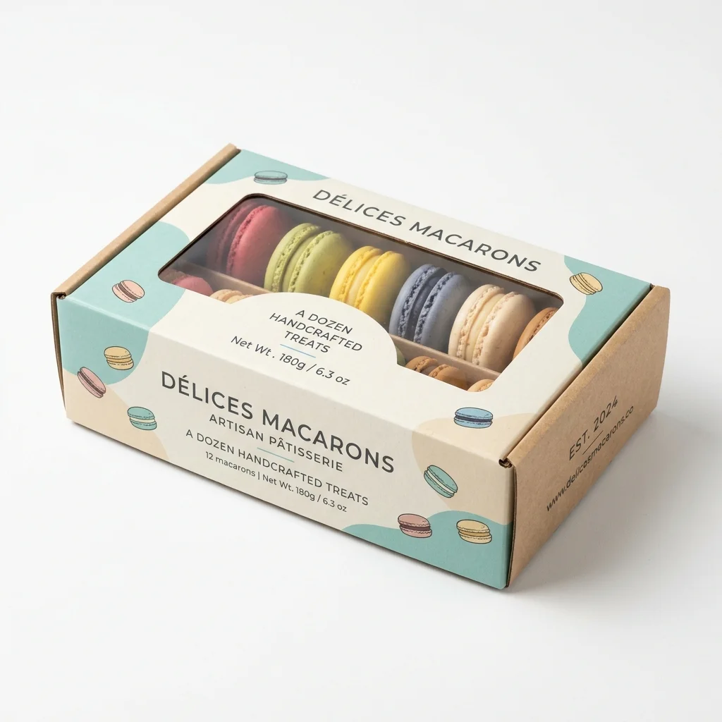 Custom pink macaron sliding drawer packaging box with window
