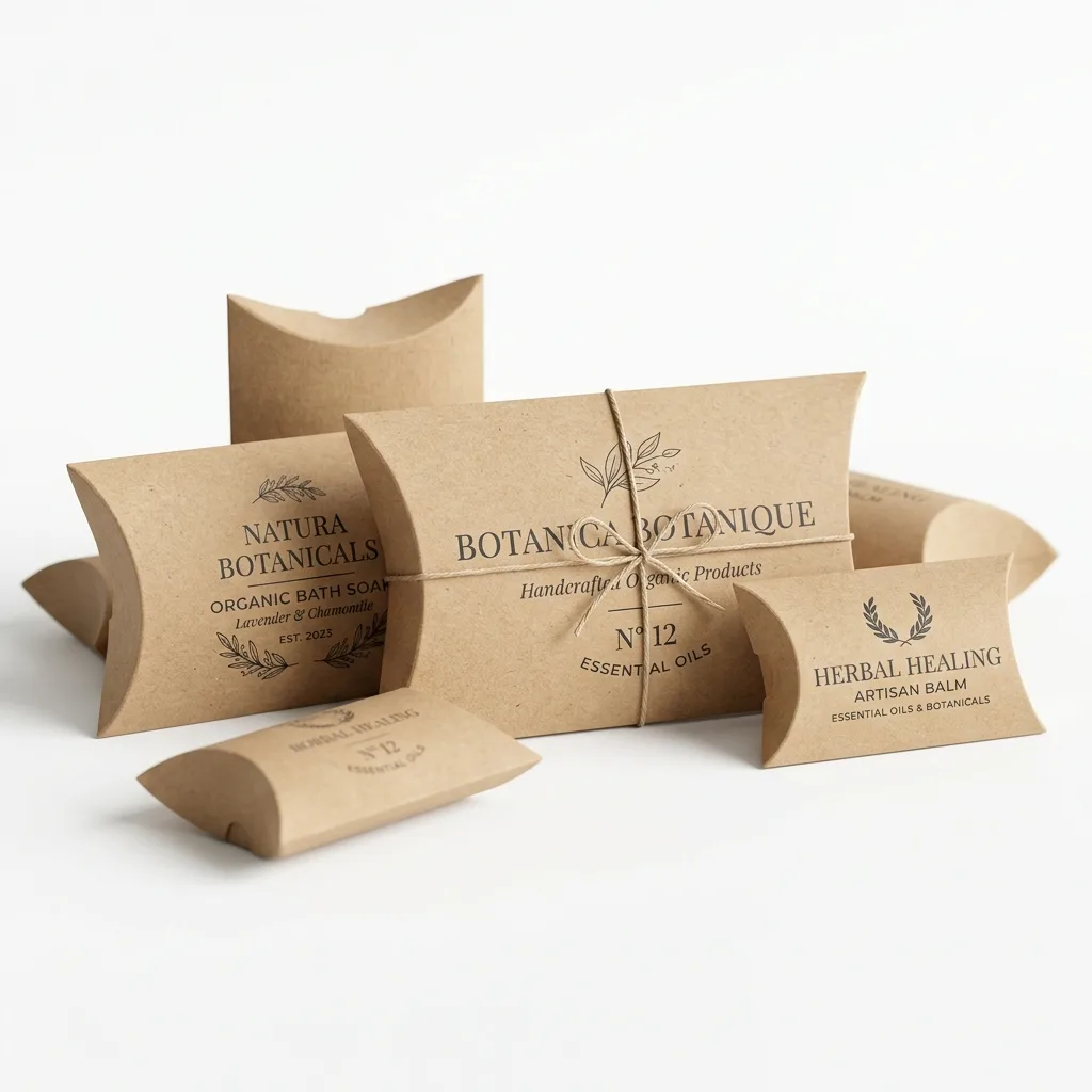 Premium custom printed kraft paper pillow box