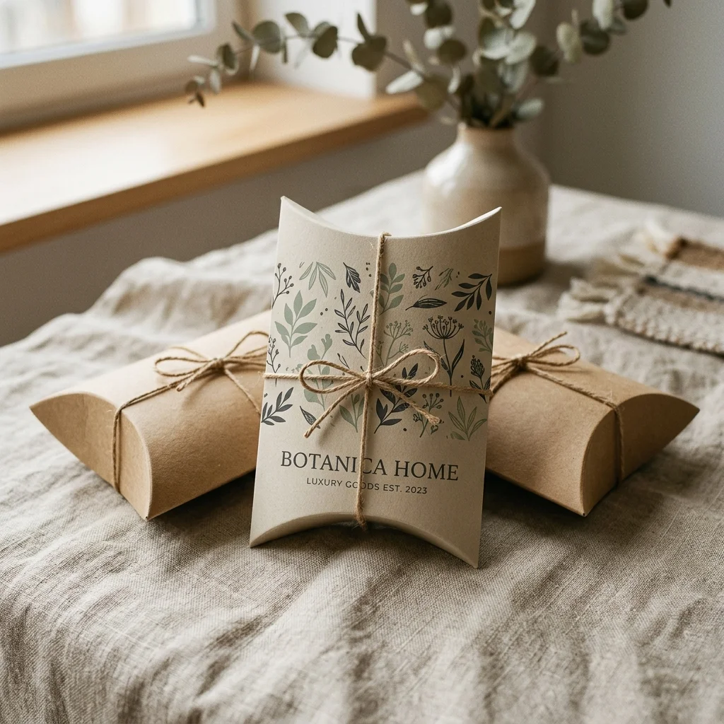 Premium custom printed pillow-shaped boxes for luxury packaging